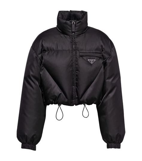 prada blackface jacket|prada nylon cropped puffer jacket.